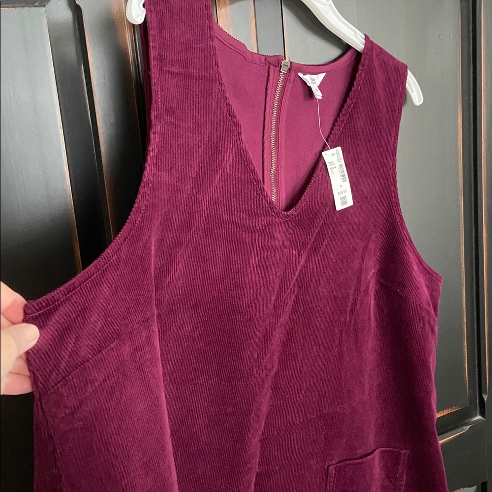 2X Cotton Corduroy Sleeveless Pinafore Dress, NWT - Picture 14 of 17